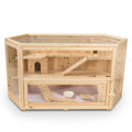 WHC001 Pig, Hamster ALEKO Guinea Wood Deluxe Mansion, 3-Tier Fir Large