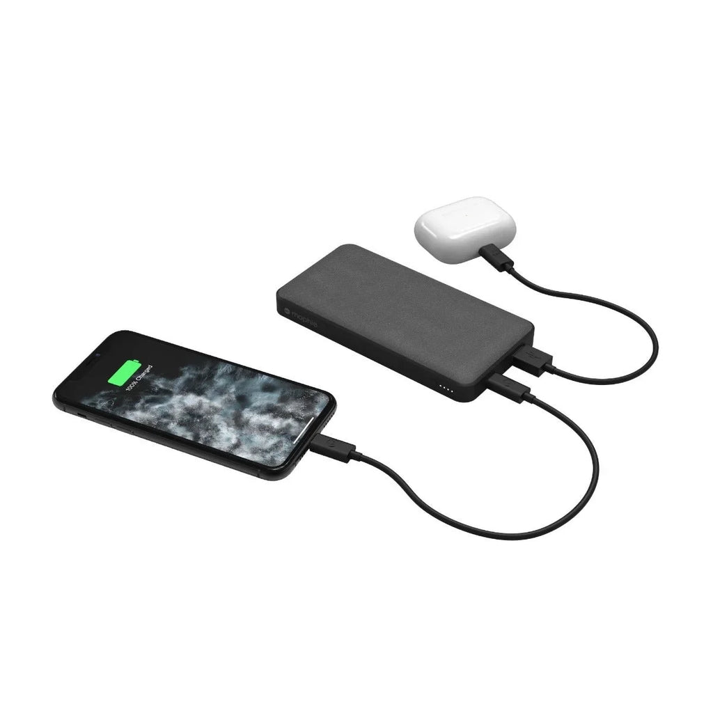 Large - PD mophie 18W Cord Battery, to Port, with mAh USB-A USB-A USB-C Power Travel-Friendly, USB-C Includes Bank PD Powerstation Input/Output (1) Power Internal and 10,000 Fast Port (1) Charging