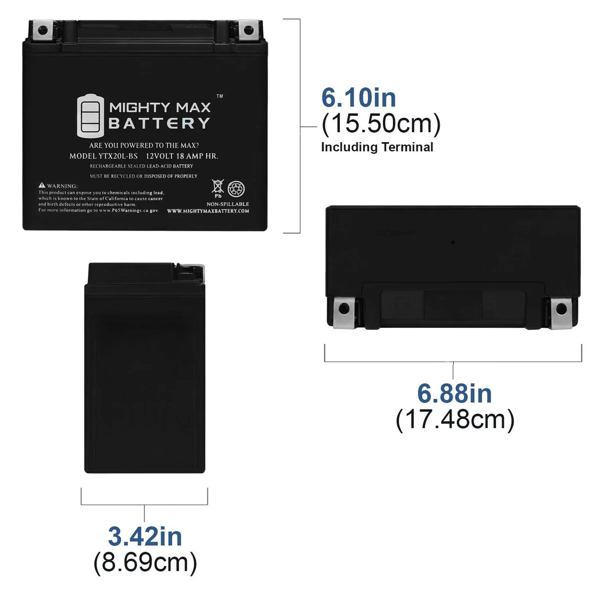 Replacement E1F2G1G2 Jet Ski 95-99 Kawasaki Battery YTX20L-BS for