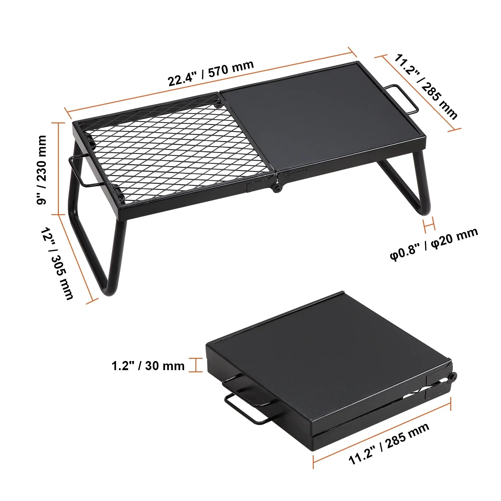 Pit Picnic Portable Outdoor BBQ Grill Folding Campfire Steel Fire Camping SKYSHALO