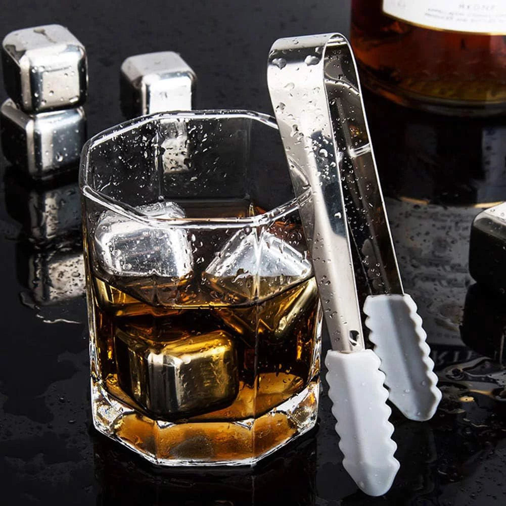 Rocks for Ice Ice Scotch Sphere Beverage Balls Beer Bar Stainless Whiskey Steel Wine Metal Chilling Reusable Drinks(6Pcs) Red Cubes Cubes Stone Ice Vodka