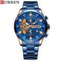 Mens Clock Male Chronograph Wristwatches Steel Fashion for CURREN Luminous Stainless with Watches Creative Dial Casual