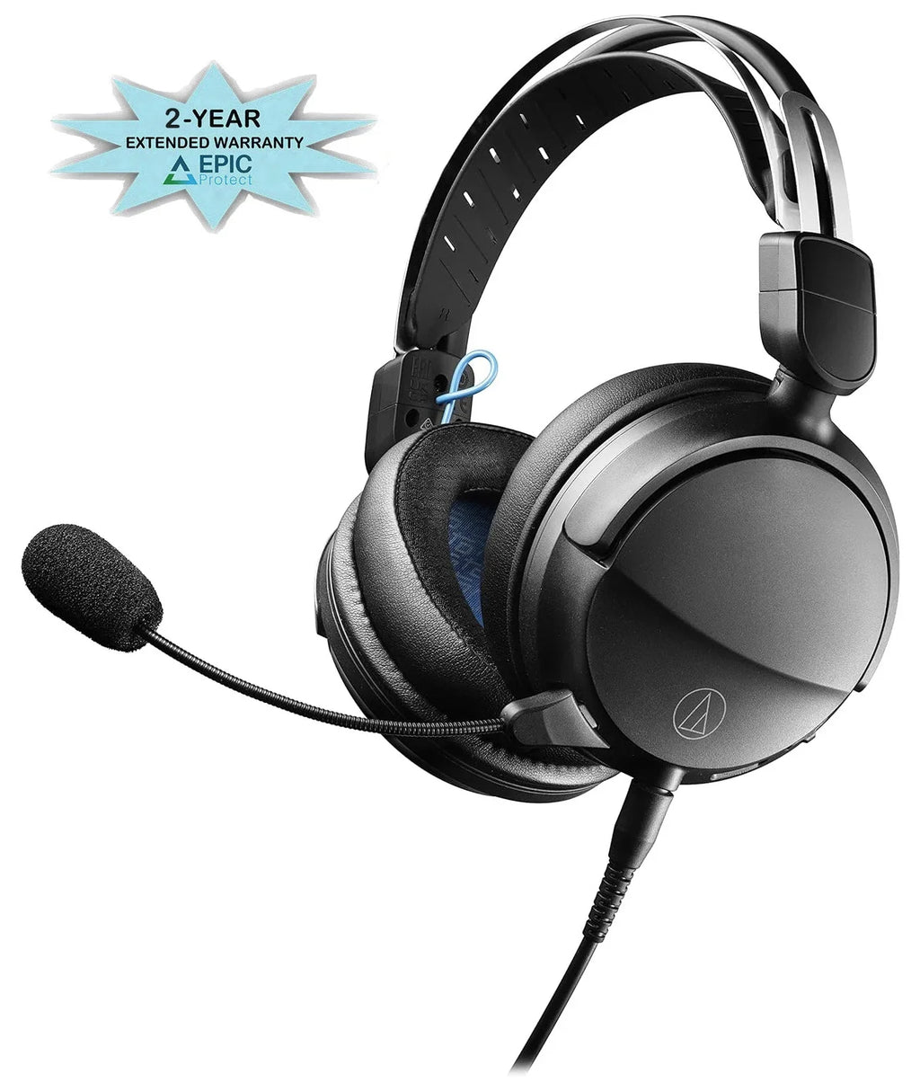 Black/Blue Additional Gaming Audio an Protect with Epic - Wired Year Coverage (2022) by 2 Headset Technica ATH-GL3BK Closed-Back