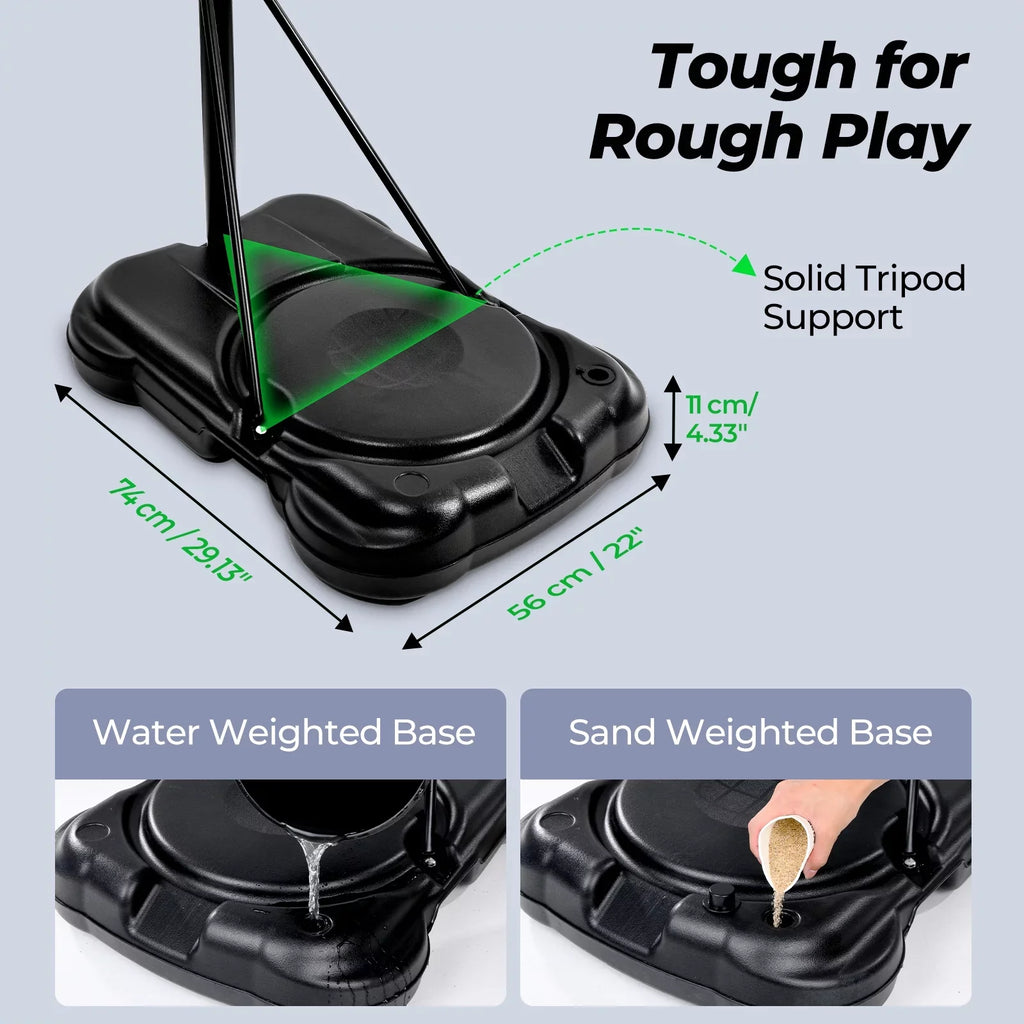 Hoop And Valwix Pool 2 Balls Height Basketball 45"-59" With Adjustable Swimming Pump