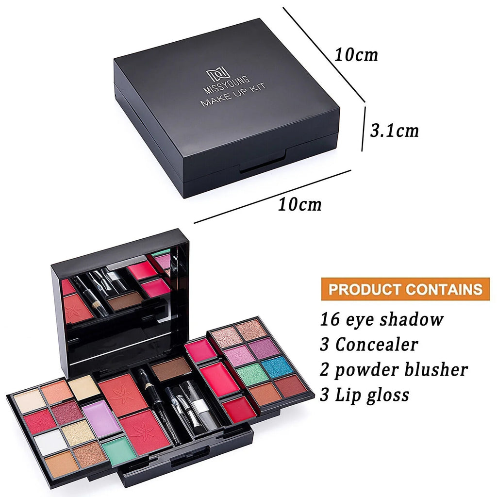 25 Eyebrow Blush Powder Eyeshadow Kit Mascara Makeup Palette Concealer Colors