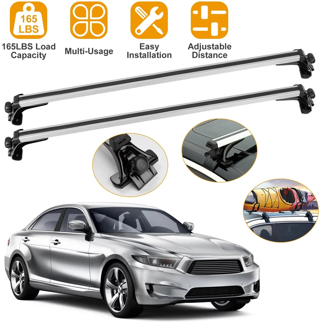 Aluminum iMounTEK Cargo 165LBS with Car for Roof Roof Rack Roof Most Without Car Capacity Rack Carrier Wagon Vehicle Rail Fit Side Crossbars 47.24in