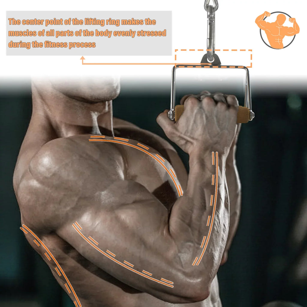 Non-Slip Natural Ymam.Light V Cable Handle Machine Handles Home Handles, Gym Pulldown D Tight Row Double Row Handle, Grip Attachment For Cork