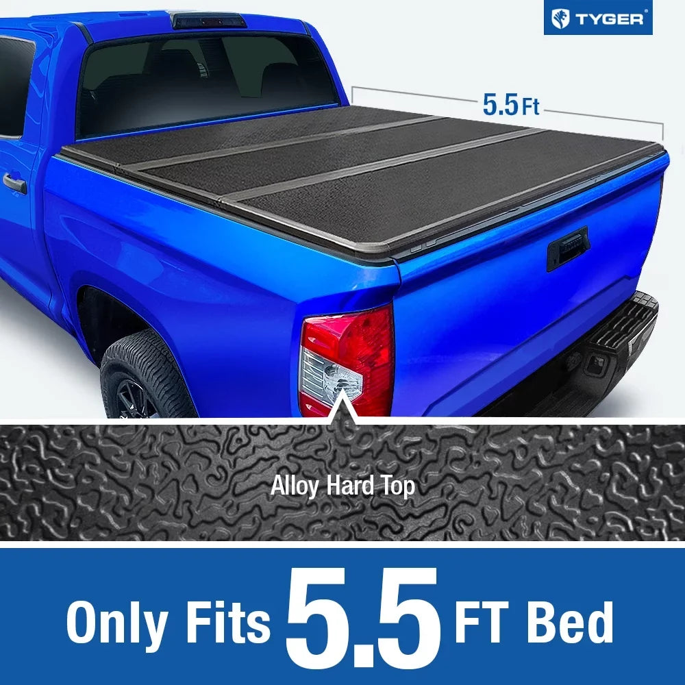 T5 Aluminum 2014-2021 TG-BC5T3432 Compatible | Truck Tonneau Toyota Bed Tundra | with Cover Tyger | Alloy 5.5' Hardtop Bed Auto