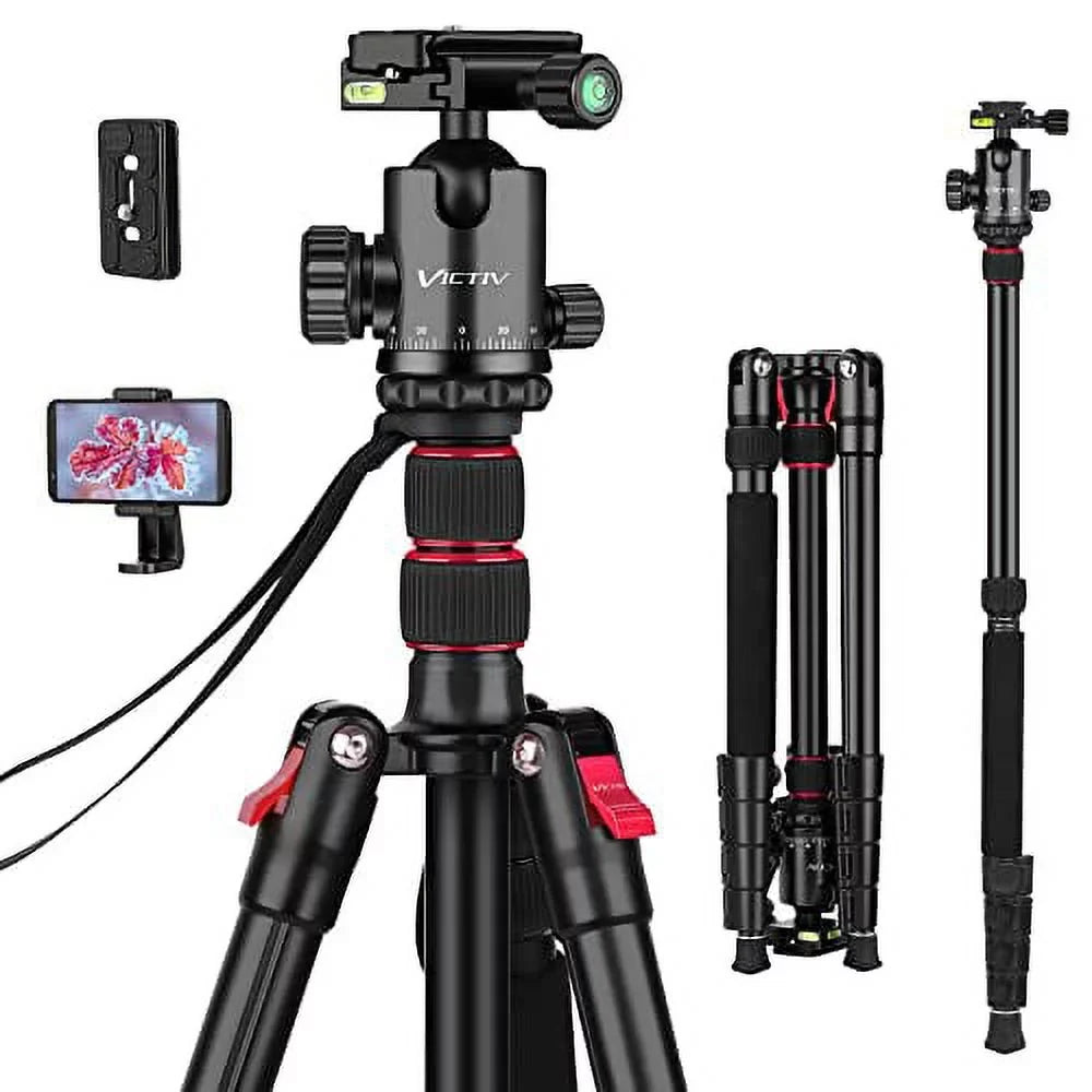 Monopod, Heavy Professional Tripod Load Travel Phone Tripod Aluminium 81 Duty Mount,16.5" Camera 360 Folded and for for Victiv inch Camera, 30lb DSLR Tripod with Size, Degree Ball Head