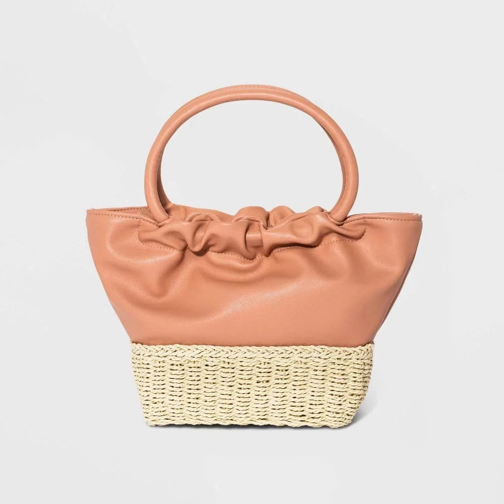 Handbag New A Straw Day Natural, Brown Tote - Mini