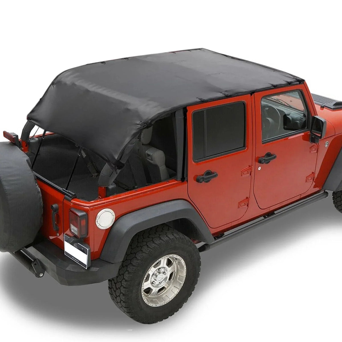 2007-2017 Top for Roof Cover Soft JK 2-Door Extended Top Leather Top Wrangler Bikini Anti-UV PU Jeep Black