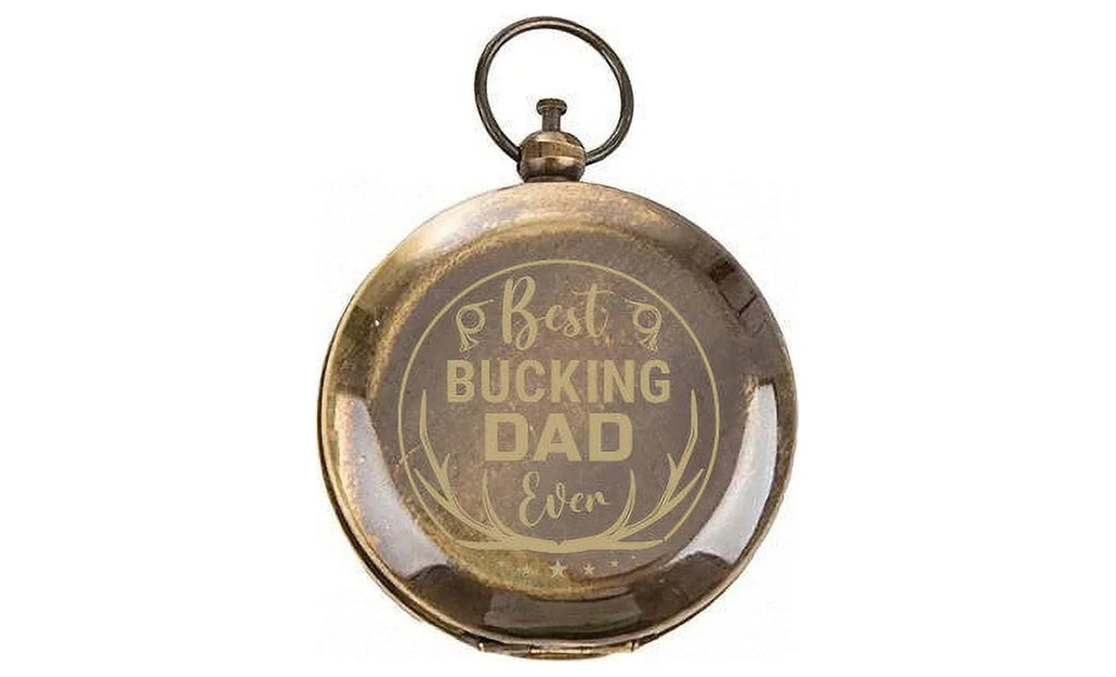 Ever Wooden Best Compass Bucking Dad Engraved in Laser Box