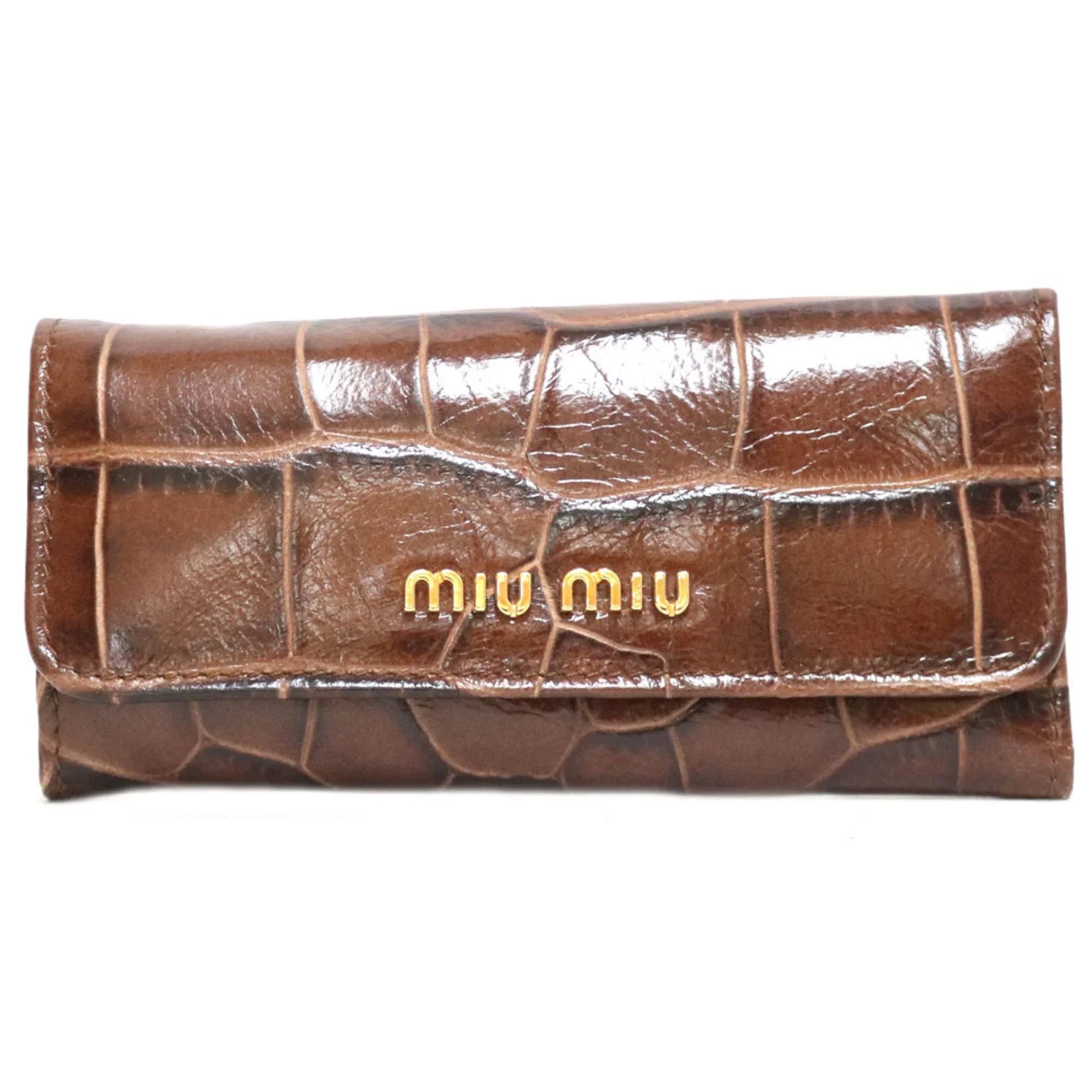 Women's Case Miu Miu Brown Miu (Fair) Pre-Owned Leather Key