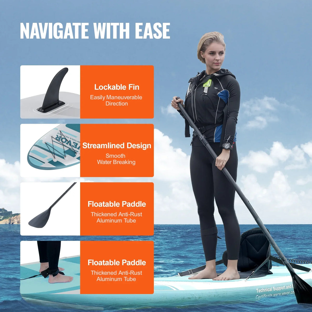 Kayak ft Inflatable 10 Seat SKYSHALO Up with Board Board Accessory Stand Paddle