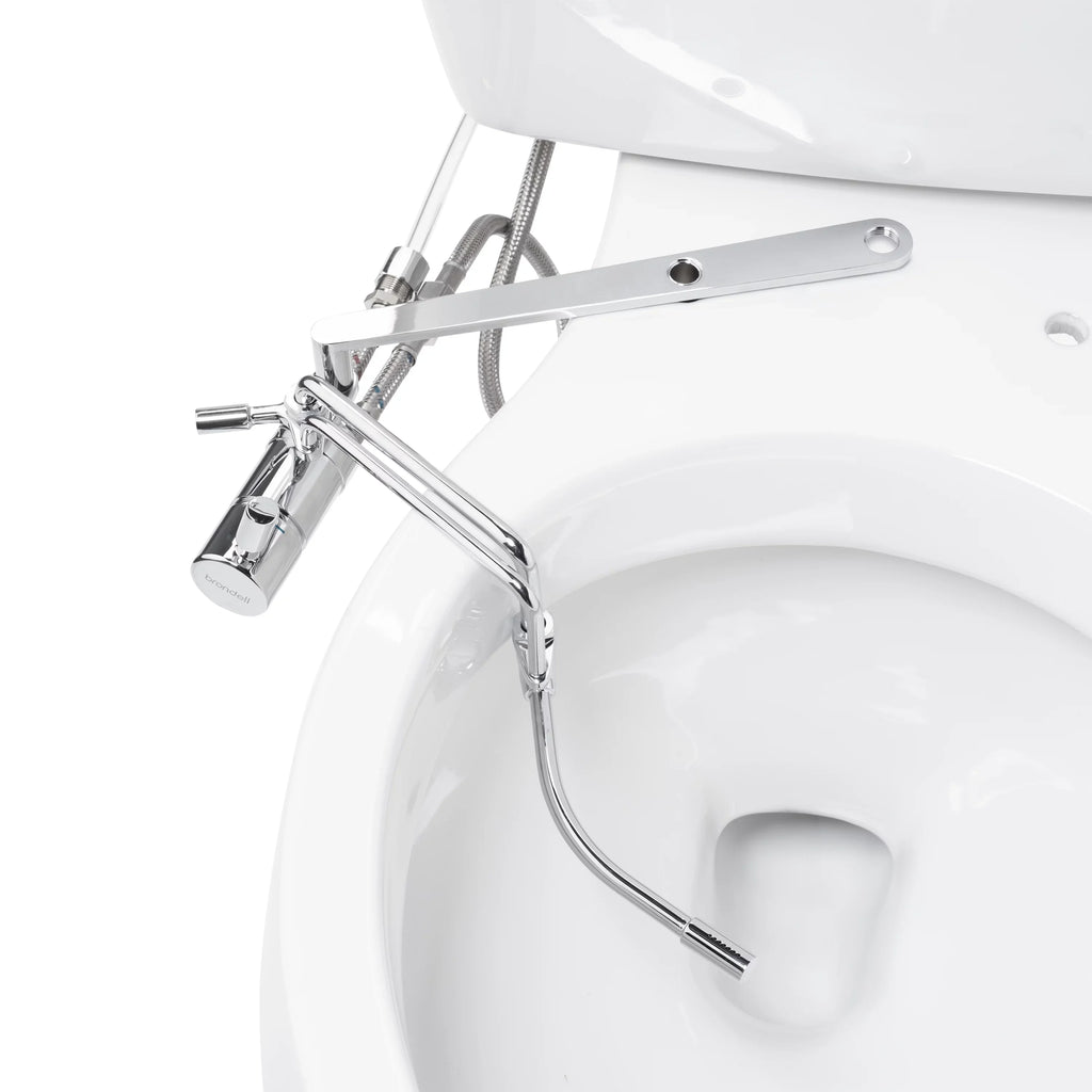 All Bidet Brondell Wand, Attachable Metal Temperature Dual in with Silver Adjustable Side-Mounted Spray