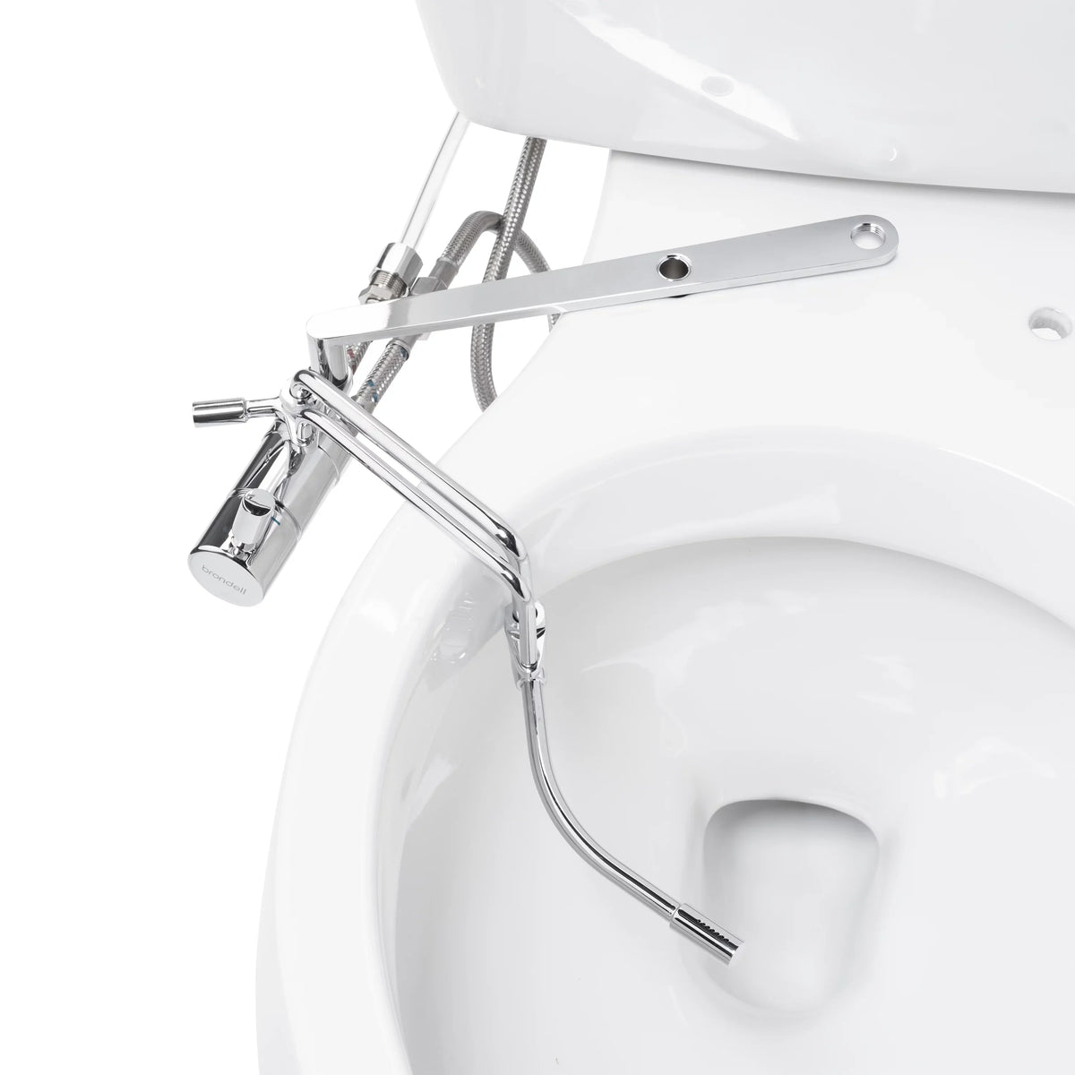 All Bidet Brondell Wand, Attachable Metal Temperature Dual in with Silver Adjustable Side-Mounted Spray