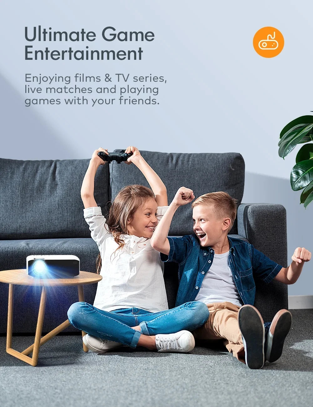 1080P Theater Eyes Speakers, Support Connection Protection, Multiple LCD Native 480P Apeman Projector, LC350 Home Dual