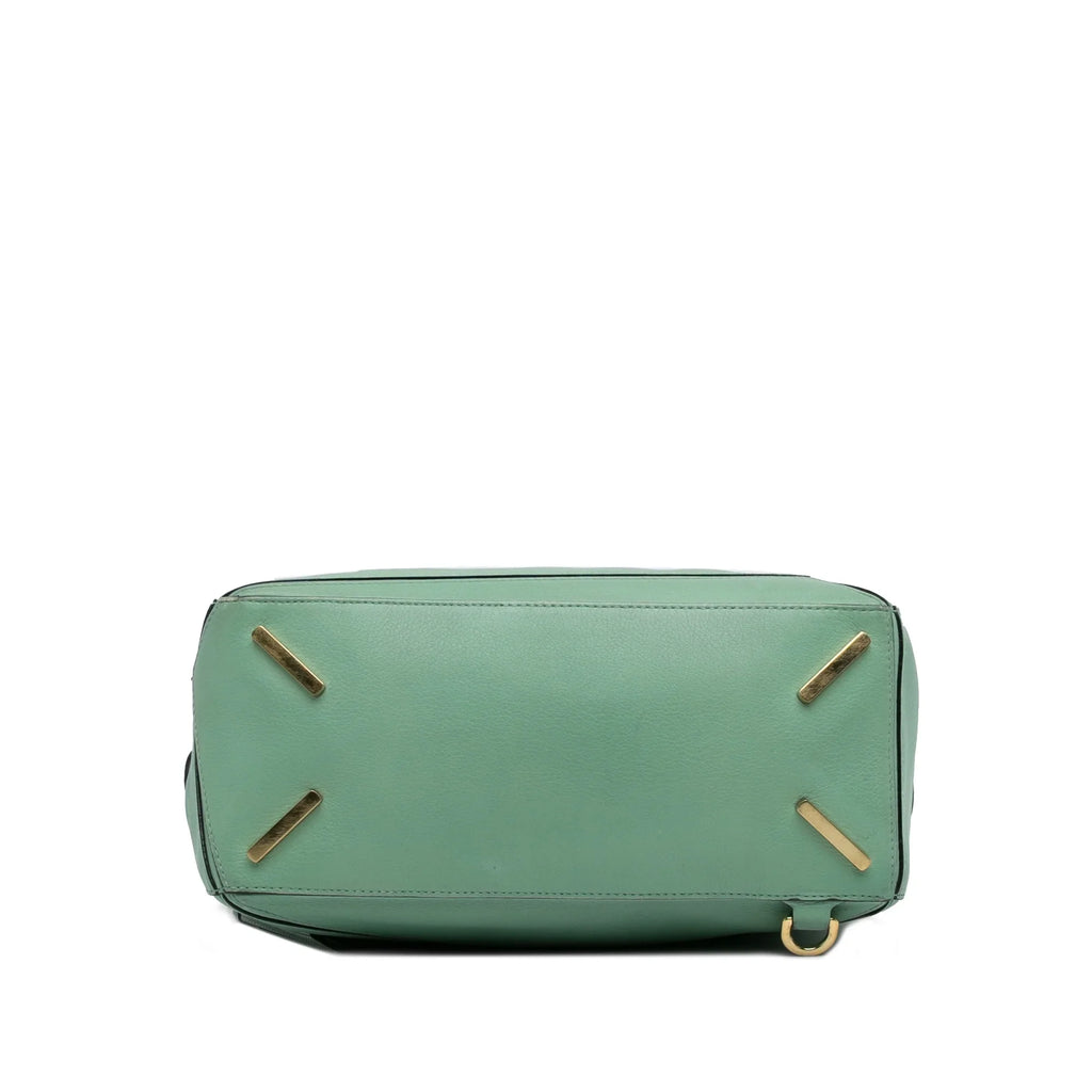 Satchel Puzzle Unisex LOEWE Leather Green Calf Pre-Owned (Good) Authenticated Medium
