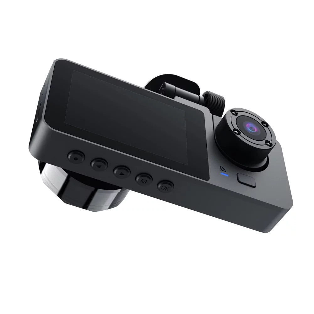 Inside Shinysix Support & One-Key Inch Lock Camera 1080P Recording Motion Rear 2 Detection Dash DVR Driving Screen Camera Dashcam & Front Loop Night-Vision Recorder