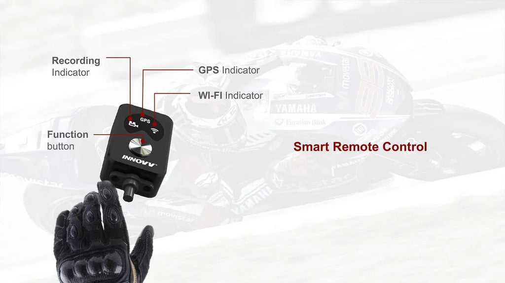 HD Resolution, Motocam Dual WiFi, GPS, Resistance Channel Mode 4K Ultra INNOVV Motorcyle (32GB) and IP67 K5 Water with Parking