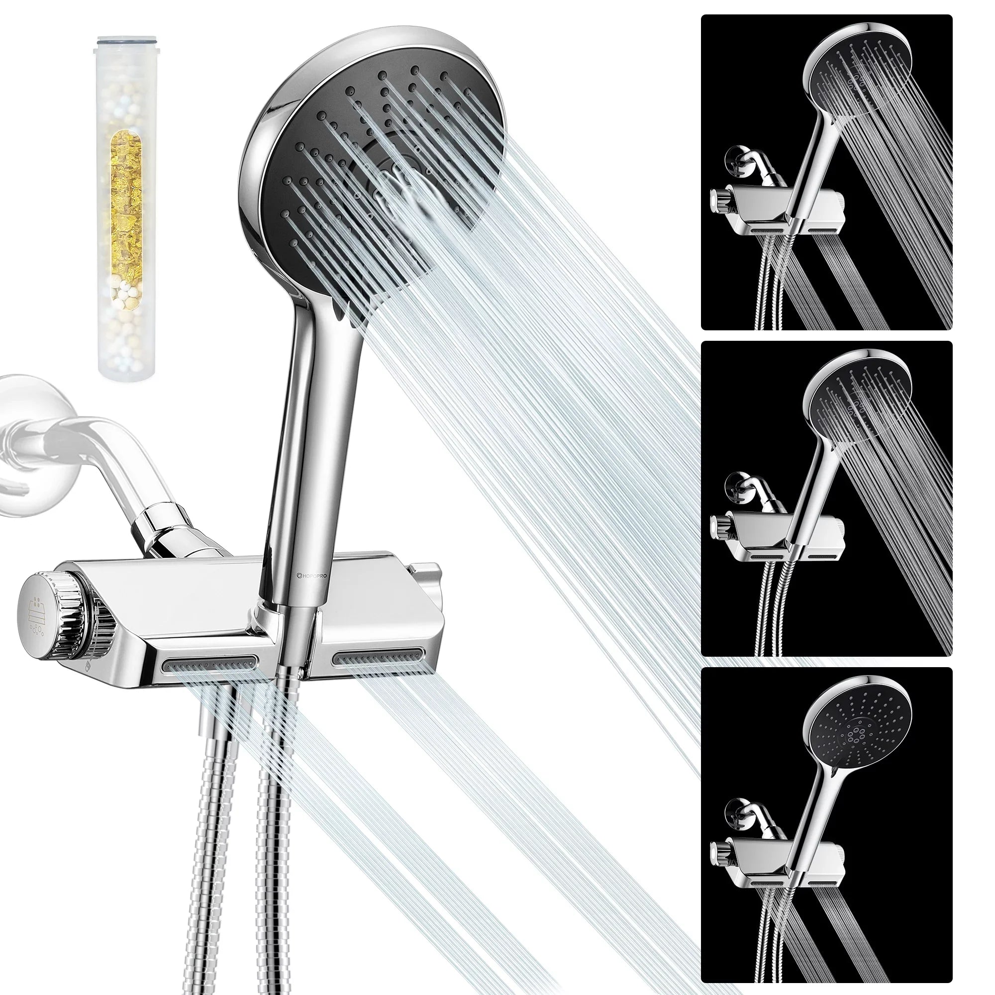 Modes Held Hand Pressure with Combo HOPOPRO 1 5 and SPA Head Shower High Shower Shower Head Filter in 3 System Handheld Showerhead Massage