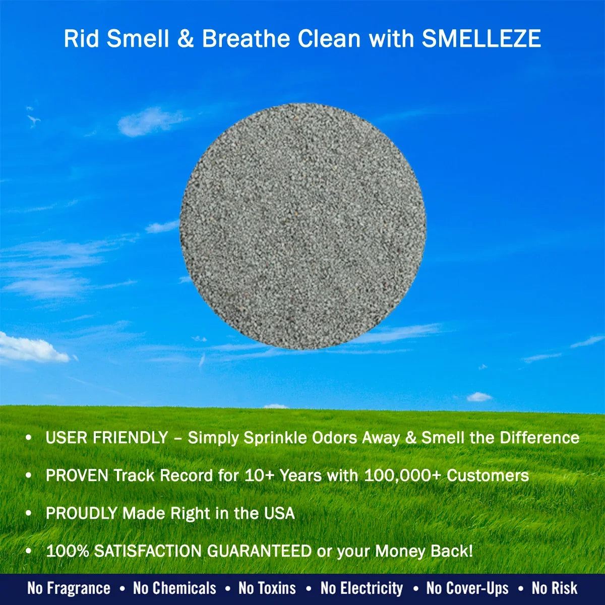 Stench SMELLEZE & Cat Safely Granules Additive: Pee Eco lb. Removal Odor Get Litter Poop Out 50