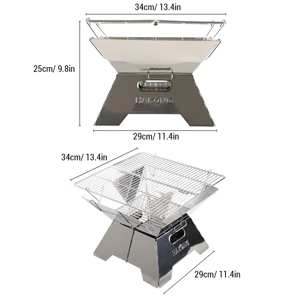 Grill Portable Barbecue and HAKONG BBQ Foldable Traveling Picnic Design for Steel Stainless Perfect