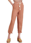 Veronica Belted Beard Linen-Cotton Karter 12 Mocha Women's Pants,