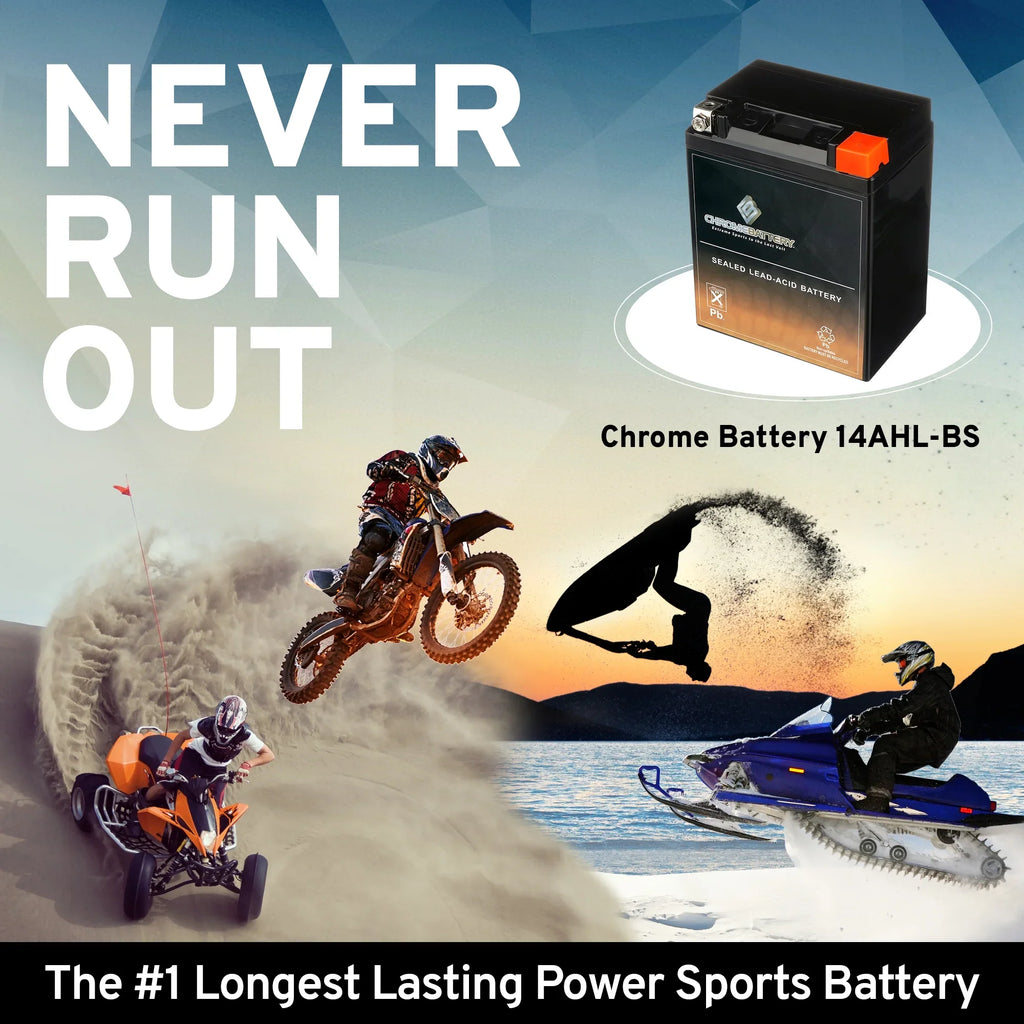 Battery Motorcycle 1989 YTX14AHL-BS CCA) Ah, (14AHL-BS Volt,12 Battery Suzuki 12 Chrome for Gsx-r1100 210 1100cc