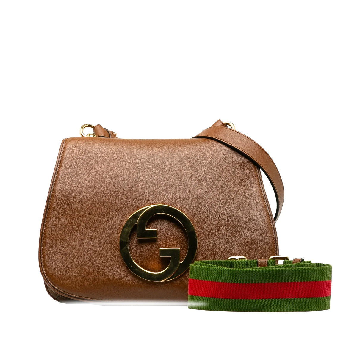 Crossbody Blondie Brown Leather Medium Calf (Good) Pre-Owned Bag Unisex Gucci Authenticated Bag