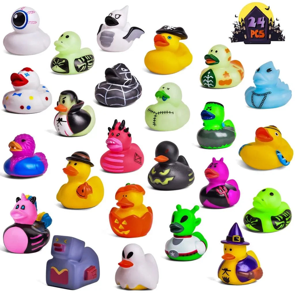 Bath Party Ducks,Rubber Ducks or Treat,Halloween Rubber Toys Decor 24 Baby Trick Little Fun for Toys Favors Pcs Showers,Halloween Halloween