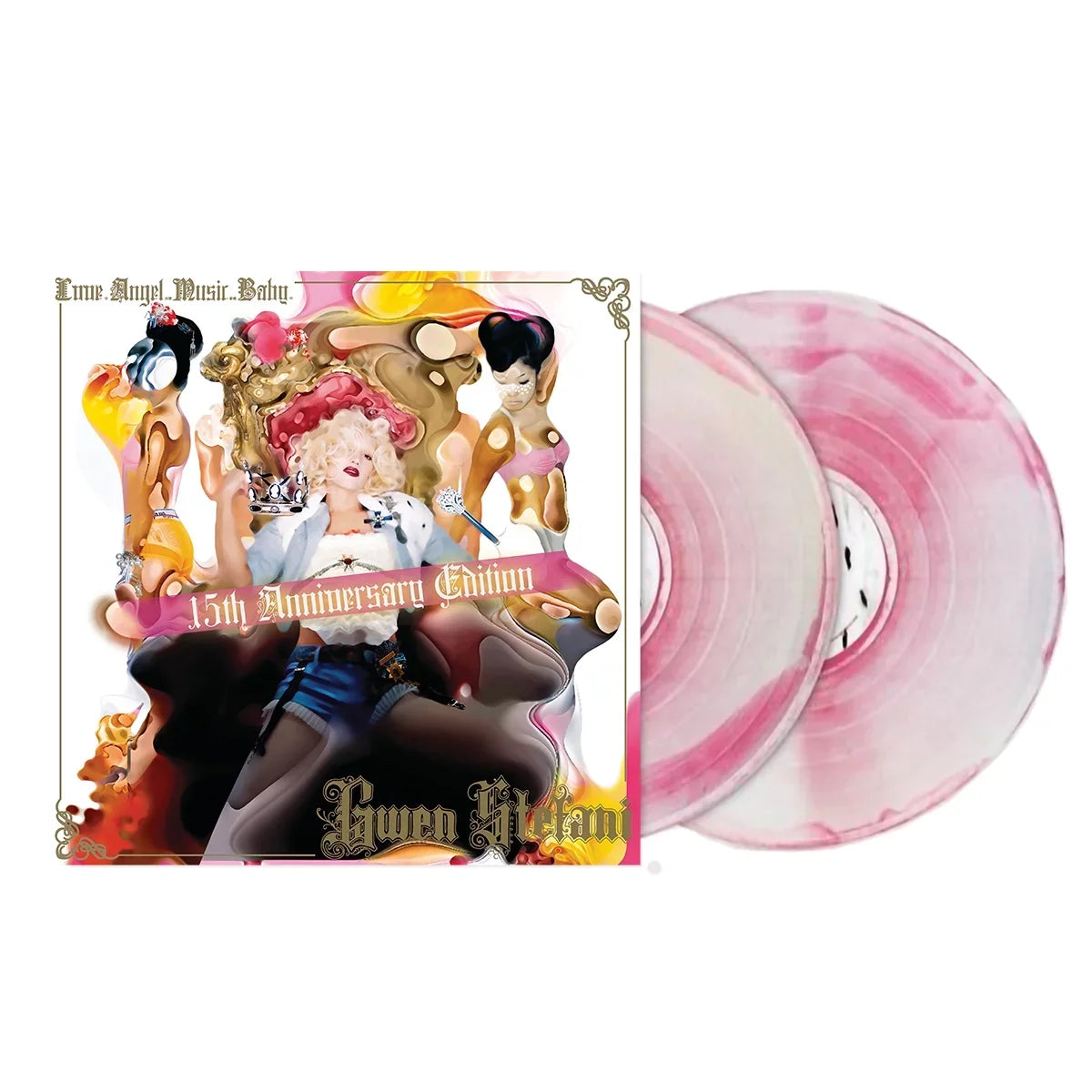 Exclusive Pink Love.Angel.Music.Baby 2x Gwen Vinyl White - 15Th Stefani Anniversary Swirled LP