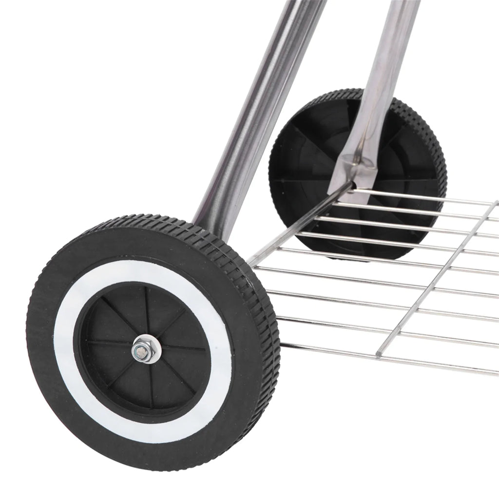 Storage Cooking Grill Camping Grill Grill Grate Wheels, Steel inch Outdoor 18 with Charcoal BBQ w/ on Area,