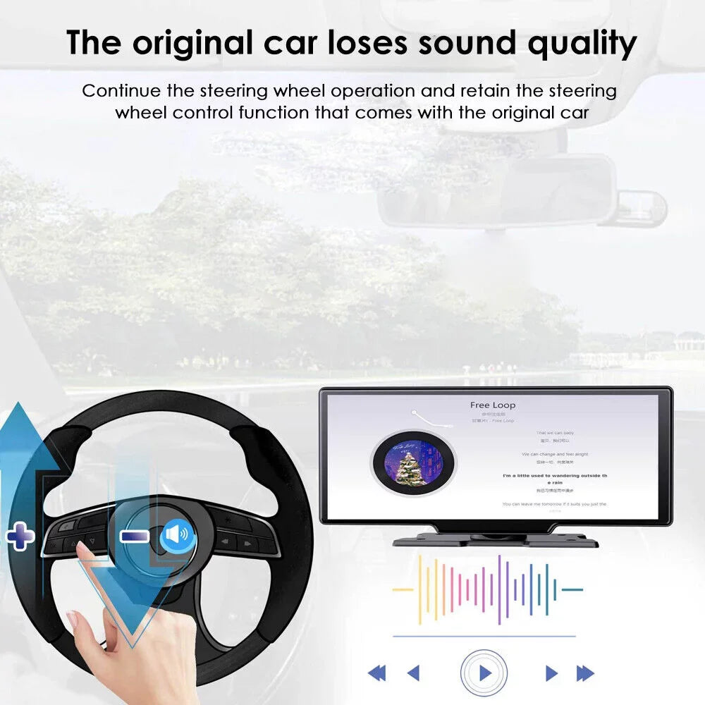 and Stunning DVR Compatibility Touch Screen 10.26'' Camera Android 2K Car - KingFurt WIFI Resolution Wireless Smart Carplay Auto Dash