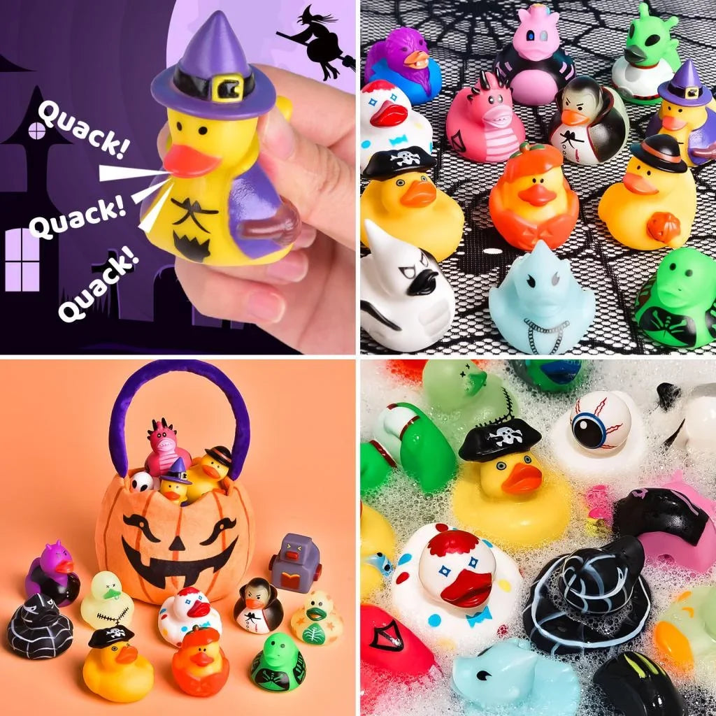 Bath Party Ducks,Rubber Ducks or Treat,Halloween Rubber Toys Decor 24 Baby Trick Little Fun for Toys Favors Pcs Showers,Halloween Halloween