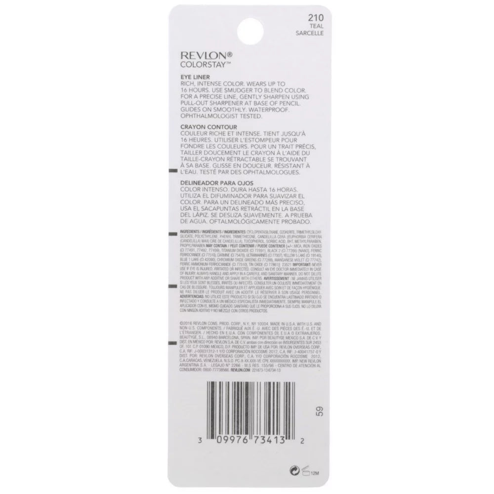 Revlon 6 Pencil, ColorStay Pack Eyeliner ea - Teal 1