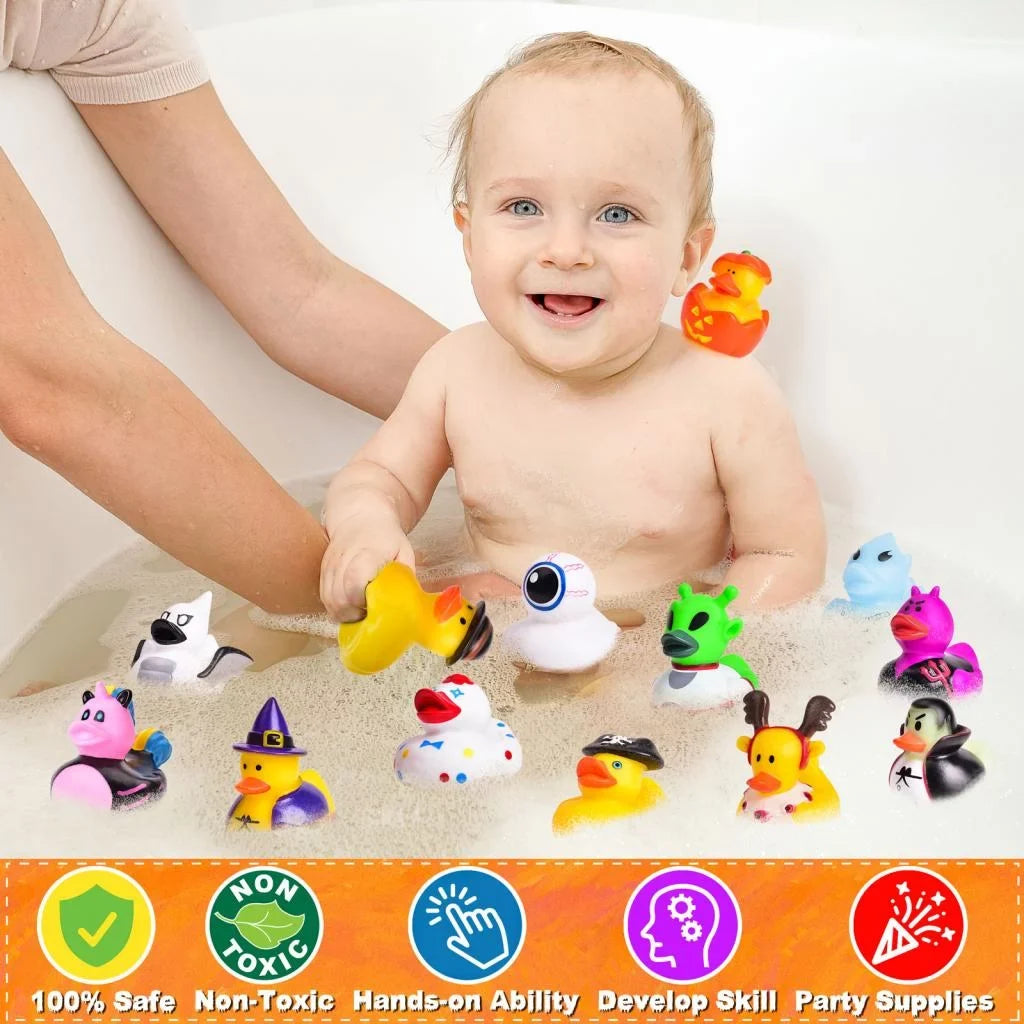Bath Party Ducks,Rubber Ducks or Treat,Halloween Rubber Toys Decor 24 Baby Trick Little Fun for Toys Favors Pcs Showers,Halloween Halloween