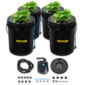Indoor/Outdoor Water VEVOR Leafy Hydroponic Kit, 4-Bucket Vegetables for Indicator Level DWC Stone Air 5-Gallon, Pump, & with Grow System
