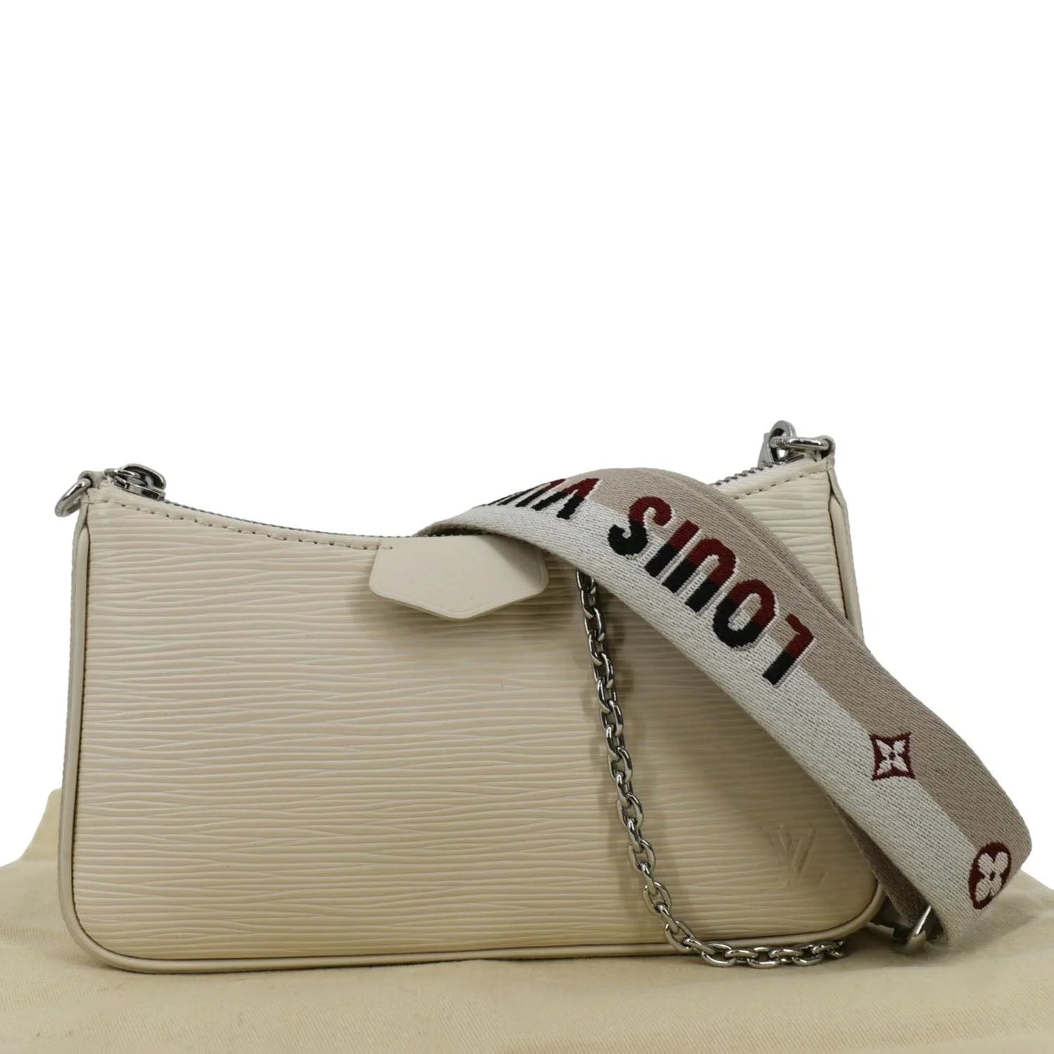 Easy Strap Pre-owned Epi VUITTON Bag Pouch On Cream LOUIS Leather Shoulder