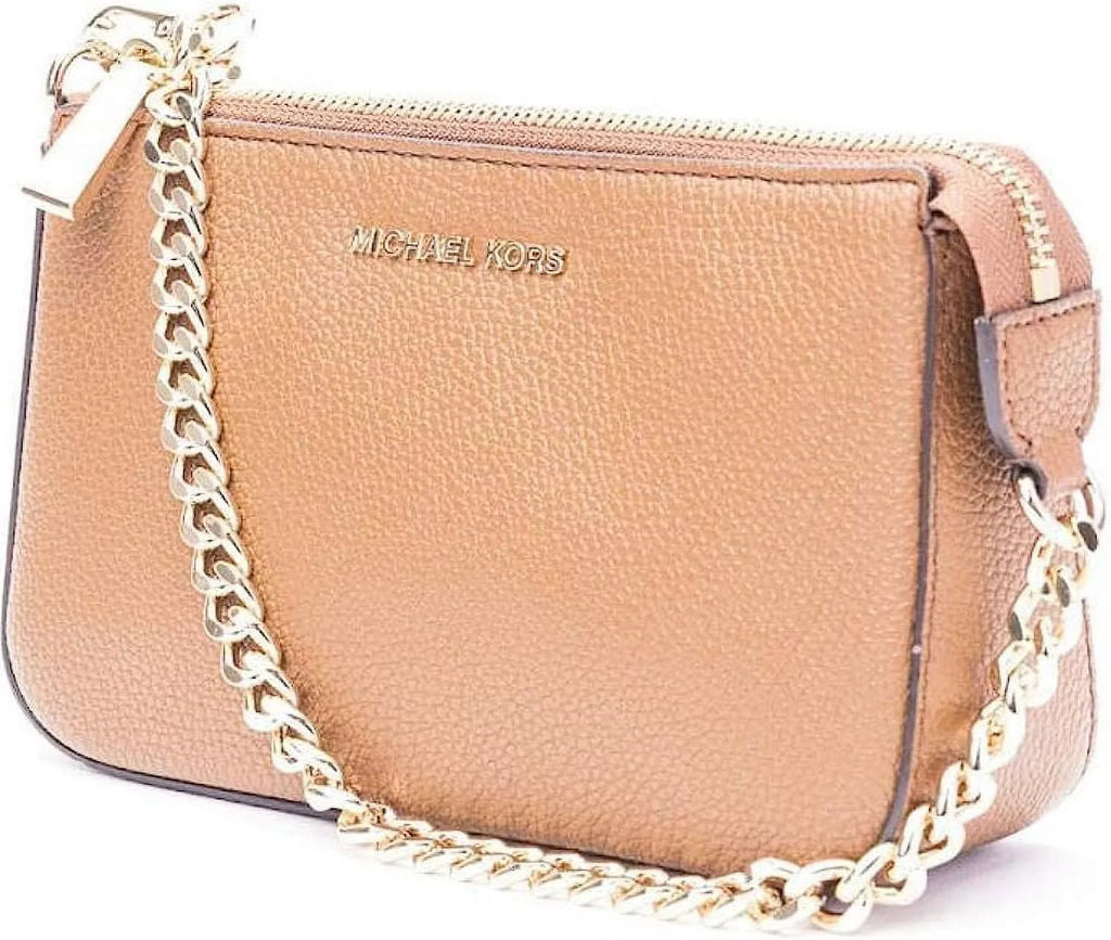 Small (Luggage) Michael Pouch Handbag Kors Womens Leather Shoulder 32F7GFDW6L-230