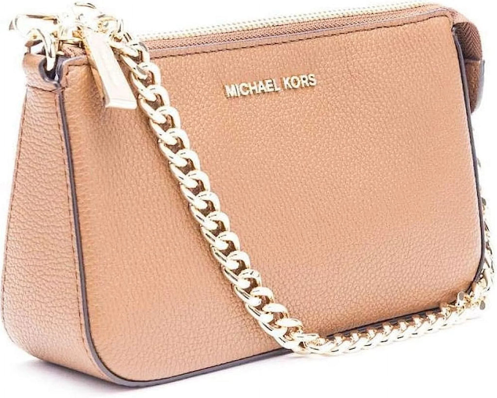 Small (Luggage) Michael Pouch Handbag Kors Womens Leather Shoulder 32F7GFDW6L-230