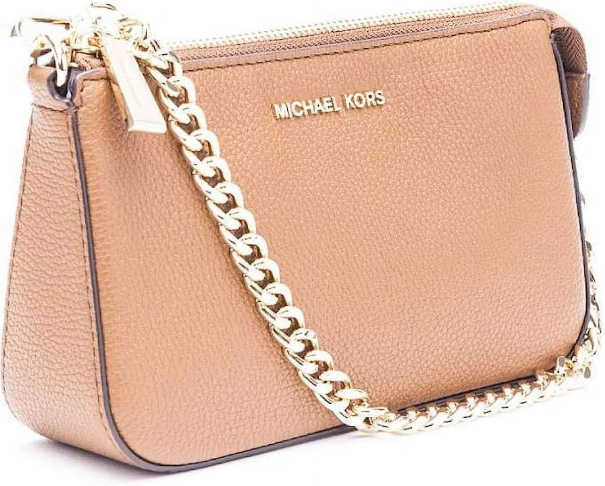 Small (Luggage) Michael Pouch Handbag Kors Womens Leather Shoulder 32F7GFDW6L-230