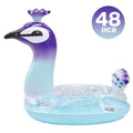 Inches Swimming Peacock with Game Water Raft Pool for Valves Toys Inflatable Fast Fun Lounge Summer 48 Beach Designed Kids Glitter Party Decorative Ionale