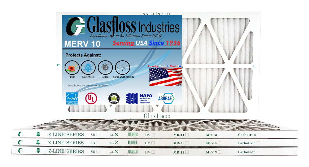 x - 10 Furnace 27.5x7/8 (Actual in Filter -Qty:12 Air MERV 23.5 24x28x1 - Made Glasfloss inch) USA Size: -