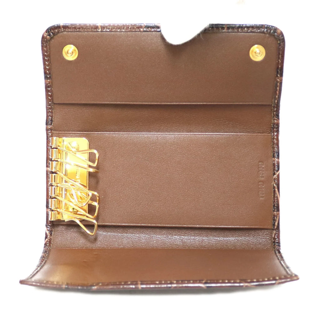 Women's Case Miu Miu Brown Miu (Fair) Pre-Owned Leather Key
