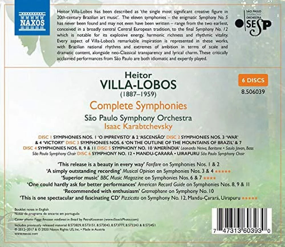 / - Symphonies - Villa-Lobos Symphony Complete / Paulo Classical Karabtchevsky CD - Sao