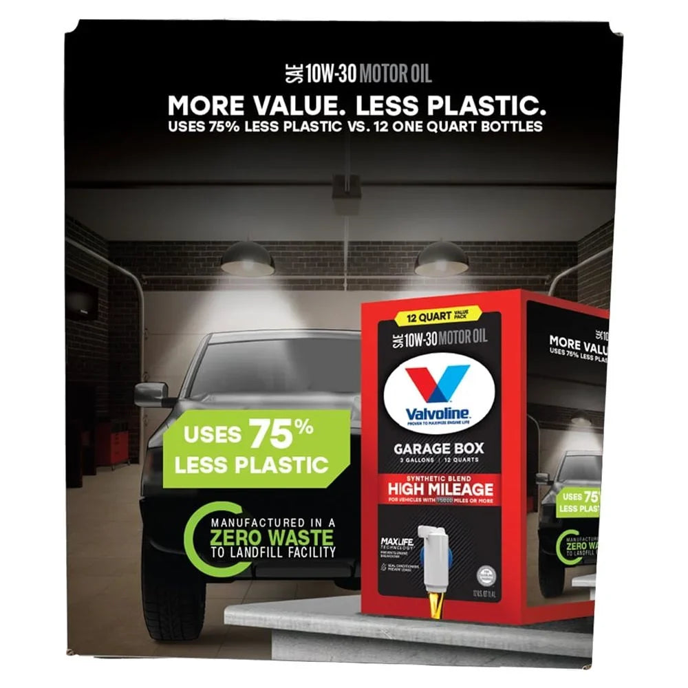 Box 10W-30 Blend Garage 12 Mileage QT Valvoline Motor Synthetic High MaxLife Oil