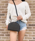 Zip Spade Double Dots Bag Spencer Kate York Crossbody Women's Metallic New