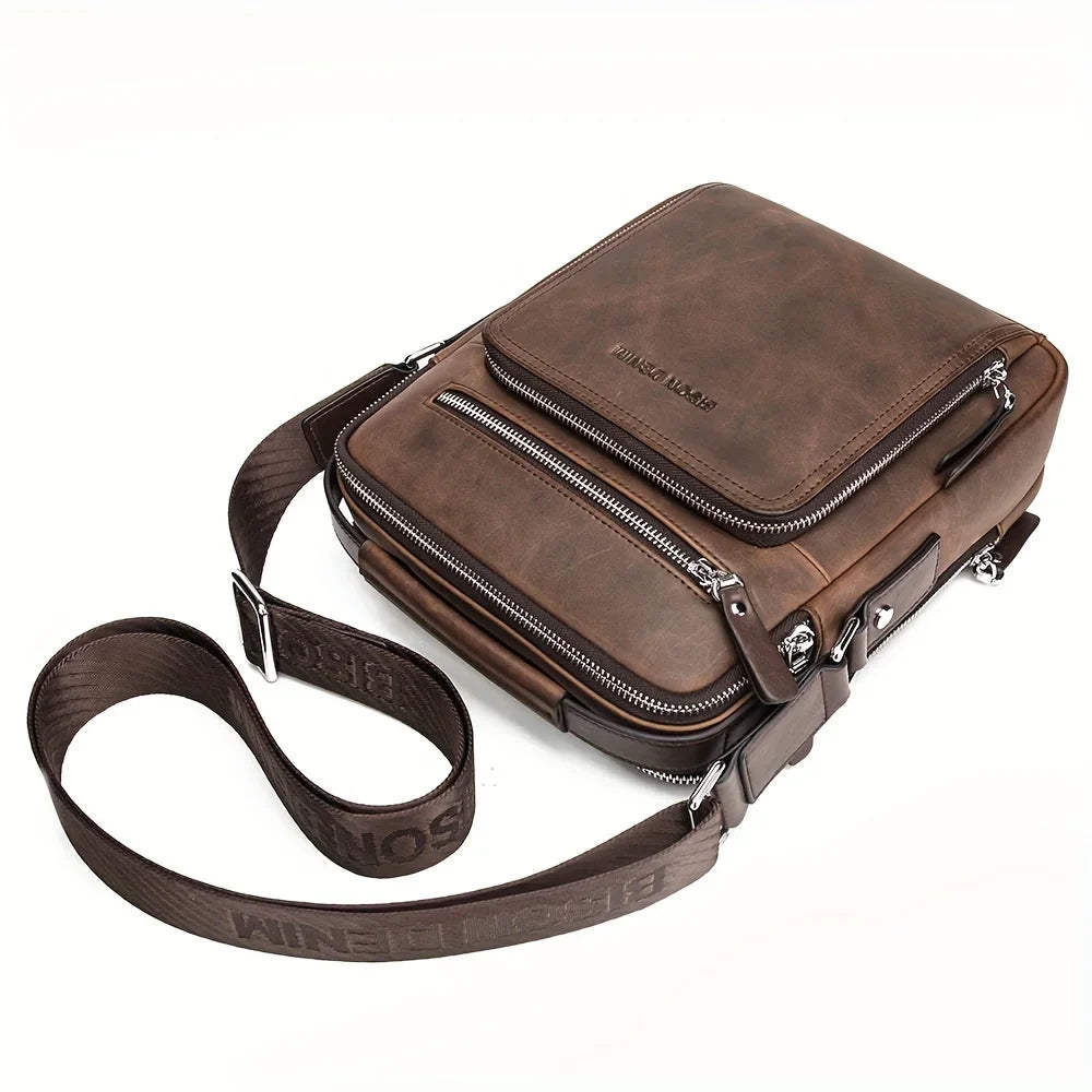 Designer DENIM Men‘s Genuine Casual Vintage Handbags N2333-1ZF MICHROE Shoulder Leather Cowhide Bag Crossbody Messenger Bag