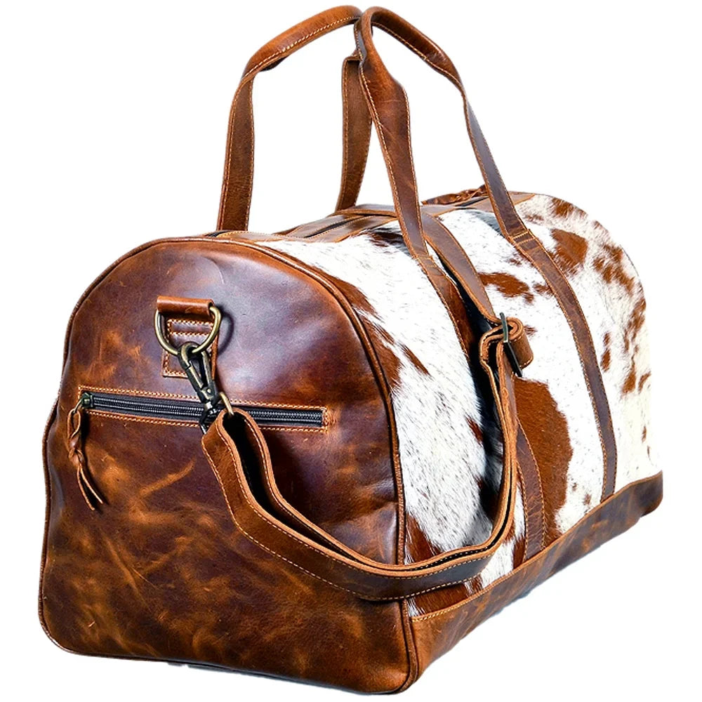 Duffel ADBGS174BRW Western Handbag Darling Purse AD Bag Hair Genuine Women On American Leather